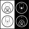 Vector stethoscope icons