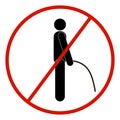 Vector stick figure man, black and white, prohibited, forbidden