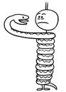 Vector Stick Man Cartoon of Men Winded by Snake