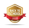 Vector sticker. Back to School. Vector badge and logo