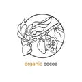 Vector sticker of cocoa tree, nature logo