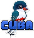 Vector sticker with Cuban trogon