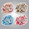 Vector sticker with thank you