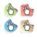 vector stickers with cursor of hand