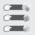 Vector stickers with hand cursor Royalty Free Stock Photo