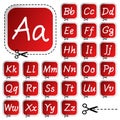 vector stickers with hand drawing alphabet Royalty Free Stock Photo