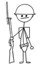 Vector Stickman Cartoon of British WW1 WWI Soldier