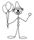 Vector Stickman Cartoon of Party Circus Clown Buffoon Royalty Free Stock Photo