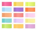 Vector sticky notes isolated on white. Colored paper stickers for remember illustration.Collection of colorful sticky Royalty Free Stock Photo