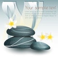 Vector still life on spa theme with stones and Royalty Free Stock Photo