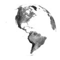 Vector stippled globe with continental relief Royalty Free Stock Photo