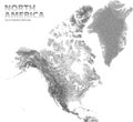 Vector stippled relief map of North America