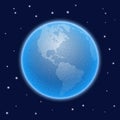 Vector stippled world stylized globe. Views of America