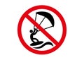 Kitesurfing not allowed sign