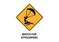 Kitesurfing warning sign