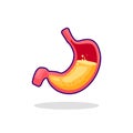 vector stock illustration acid liquid inside human stomach, stomach isolated design