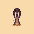 Vector stock illustration emoji of cartoon character dog talisman, phylactery hound, mascot pooch, bowwow dachshund Royalty Free Stock Photo