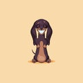 Vector stock illustration emoji of cartoon character dog talisman, phylactery hound, mascot pooch bowwow dachshund Royalty Free Stock Photo