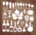 Vector stock illustration of icons wine Royalty Free Stock Photo