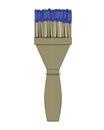 A square brush in blue paint for an artist isolated on a white background, a vector stock illustration with an art tool as a logo Royalty Free Stock Photo