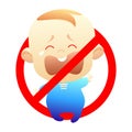 Vector stock isolated childfree or voluntary childlessness. Illustration icon for childless by choice. Crying child free