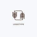 Vector stock logo, abstract nature sign. Illustration design of elegant, premium and royal logotype bakery, bread, agroculture, gr