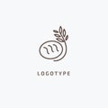 Vector stock logo, abstract nature sign. Illustration design of elegant, premium and royal logotype bakery, bread, agroculture, gr