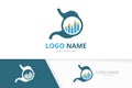 Vector stomach and graph logo combination. Unique gastrointestinal tract logotype design template.