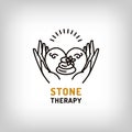 Vector stone therapy, beauty spa, relax icon, health love symbol