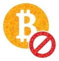 Vector Stop Bitcoin Lowpoly Icon
