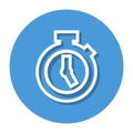 Vector Stopwatch In Circle Line Icon