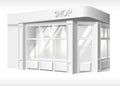 Vector store front exterior mockup realistic white Royalty Free Stock Photo