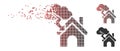 Shredded Pixel Halftone Storm Building Icon