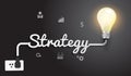 Vector strategy concept with creative light bulb i