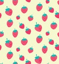 Vector pink and red strawberry seamless pattern