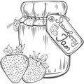 Vector of Strawberry Jam Jar Royalty Free Stock Photo