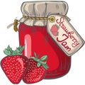 Vector of Strawberry Jam Jar Royalty Free Stock Photo