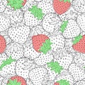 Vector strawberry seamless pattern texture