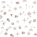 Vector streamless pattern with topographic icons