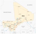 Vector street map of the Republic of Mali