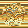 Vector striped background. Abstract color waves. Sound wave oscillation. Funky curled lines. Elegant wavy texture. Royalty Free Stock Photo