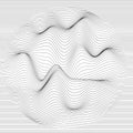 Vector striped background. Abstract line waves. Sound wave oscillation. Funky curled lines. Elegant wavy texture. Royalty Free Stock Photo