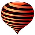 Vector striped heart