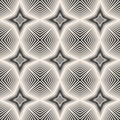 Vector striped seamless pattern with diagonal cross lines, angled shapes, stars. Royalty Free Stock Photo