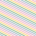 Vector stripes seamless pattern. Simple texture with diagonal rainbow lines Royalty Free Stock Photo