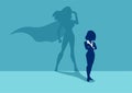 Vector of a strong business woman imagining to be a super hero Royalty Free Stock Photo