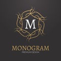 Vector Stylish elegant monogram design logo template.