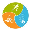 Vector stylish logo for triathlon Royalty Free Stock Photo
