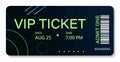 Vector stylish neon VIP ticket Royalty Free Stock Photo