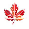 Vector stylize logo with red maple leaf Royalty Free Stock Photo